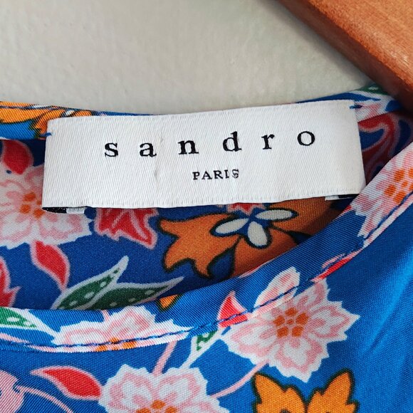 SANDRO Roberta Eyelet Lace-Inset Maxi Dress - Picture 3 of 15